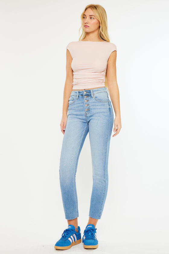 Priscilla High Rise Slim Straight Leg Jeans - Official Kancan USA