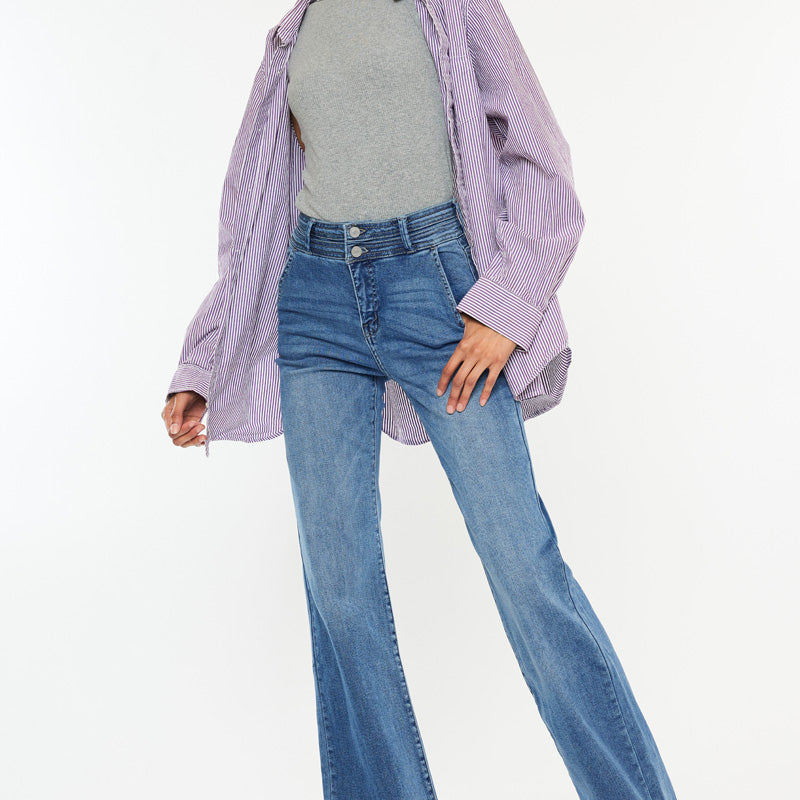 Carlyle High Rise Flare Jeans - Official Kancan USA