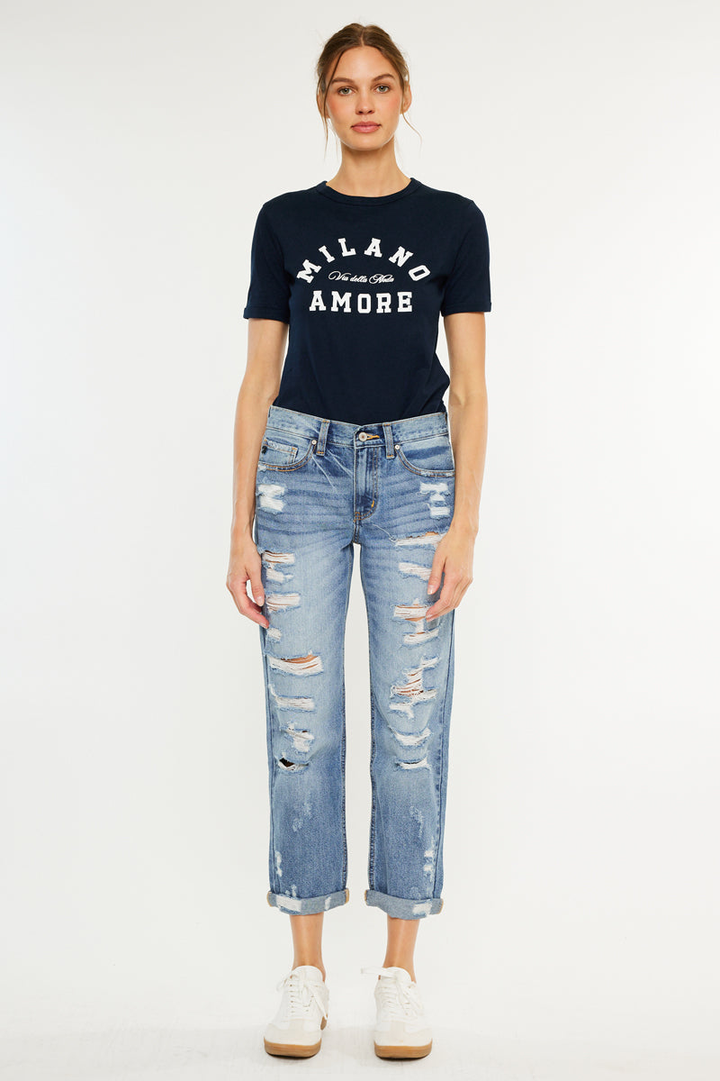 Baker Mid Rise Boyfriend Jeans - Official Kancan USA