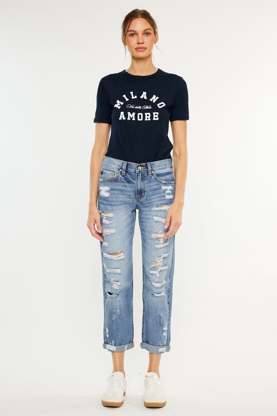 Baker Mid Rise Boyfriend Jeans - Official Kancan USA