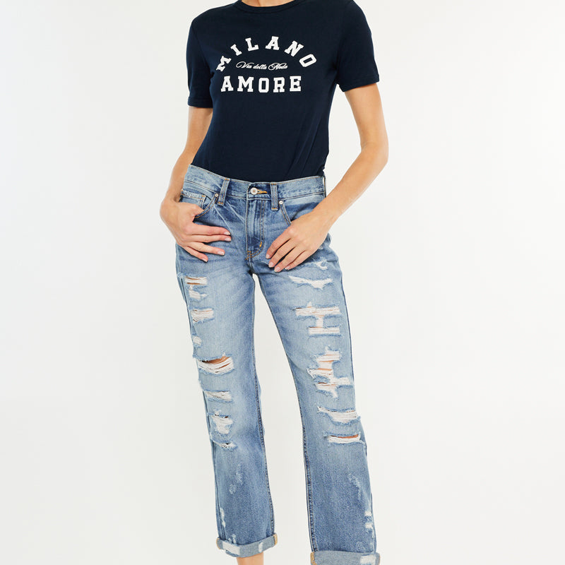Baker Mid Rise Boyfriend Jeans - Official Kancan USA