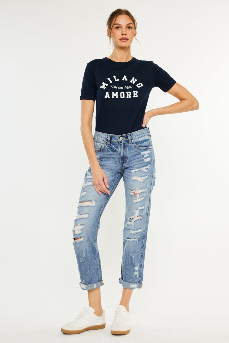 Baker Mid Rise Boyfriend Jeans - Official Kancan USA