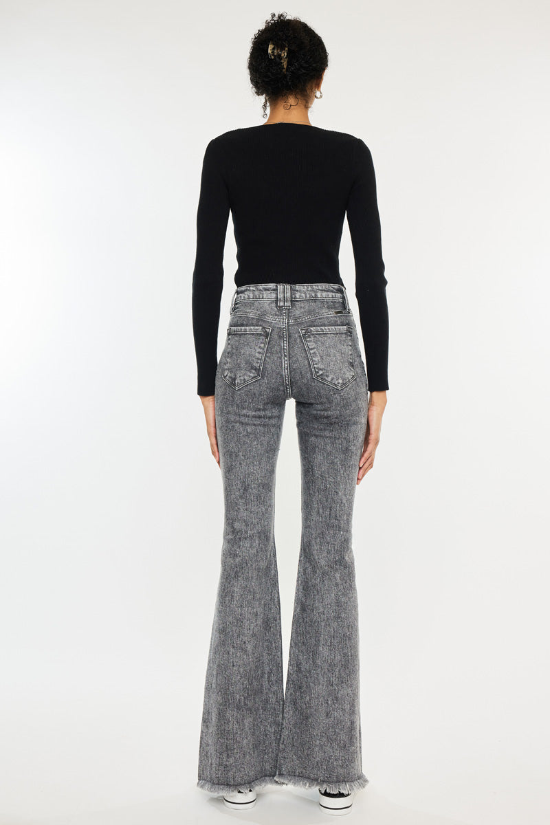 お*ん様 GOAT ESSENCE 4Tuck Flare Pants gray GOAT ESSENCE DOUBLE 