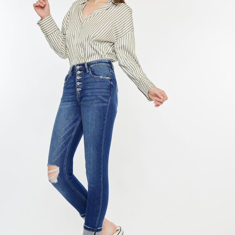 Sparrow High Rise Cigarette Leg Jeans - Official Kancan USA