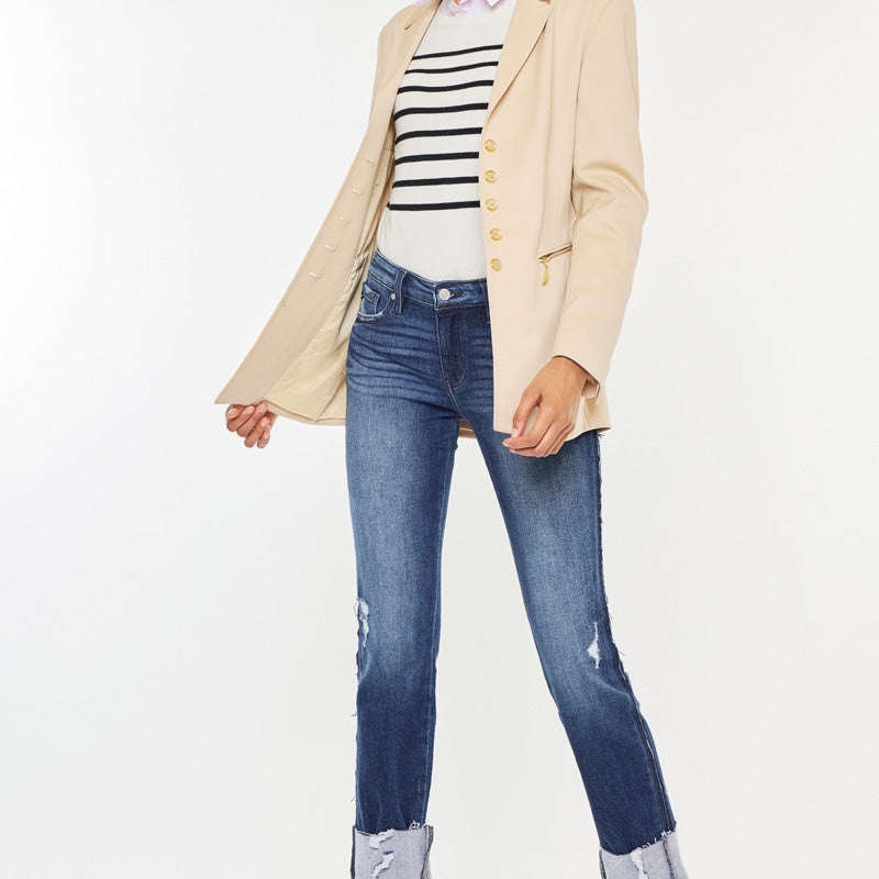 Fallon Mid Rise Slim Straight Leg Jeans - Official Kancan USA