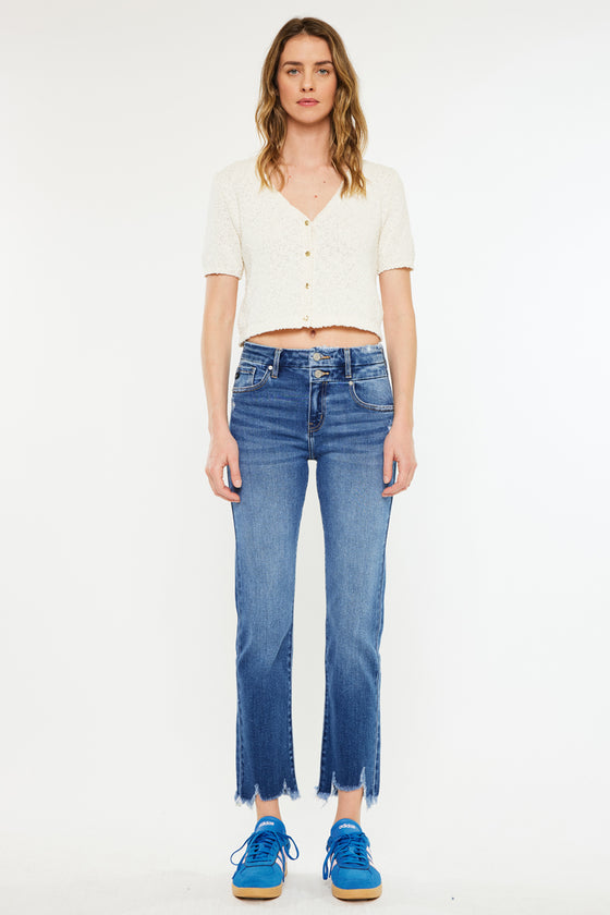 Walnut High Rise Slim Straight Leg Jeans - Official Kancan USA
