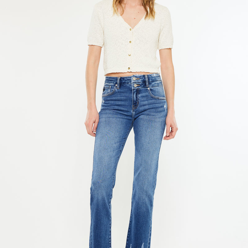 Walnut High Rise Slim Straight Leg Jeans - Official Kancan USA