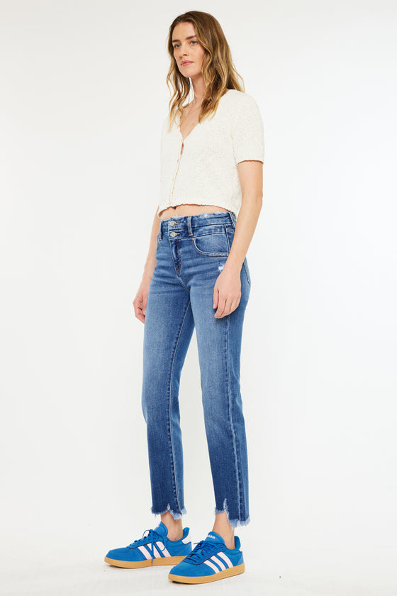 Walnut High Rise Slim Straight Leg Jeans - Official Kancan USA