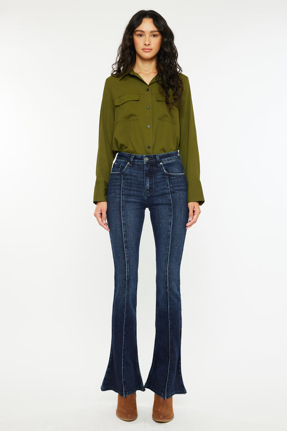 Graciela High Rise Peplum Flare Jeans - Official Kancan USA