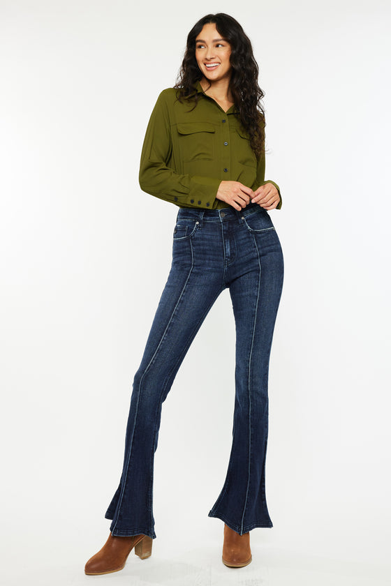 Graciela High Rise Peplum Flare Jeans - Official Kancan USA
