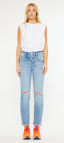 Clover High Rise Slim Straight Fit Leg Jeans - Official Kancan USA