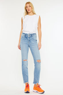  Clover High Rise Slim Straight Fit Leg Jeans - Official Kancan USA