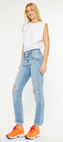Clover High Rise Slim Straight Fit Leg Jeans - Official Kancan USA