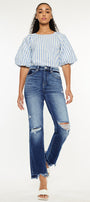 Peach High Rise Slim Straight - Official Kancan USA