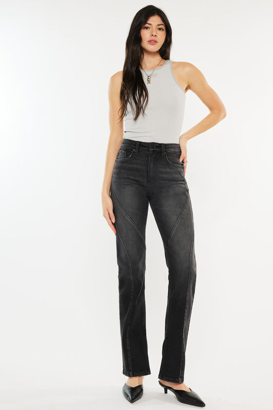 Berry High Rise Slit Straight Leg Jeans - Official Kancan USA