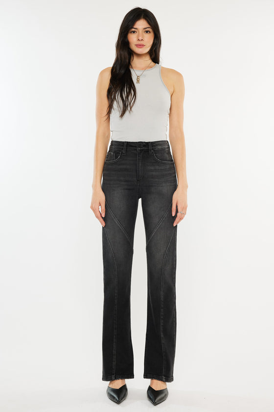 Berry High Rise Slit Straight Leg Jeans - Official Kancan USA