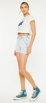 Kyan High Rise Stripe Denim Shorts - Official Kancan USA