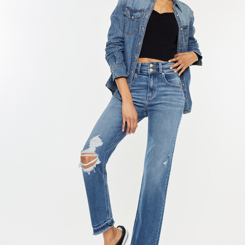 Morgana High Rise Slim Straight Jeans - Official Kancan USA