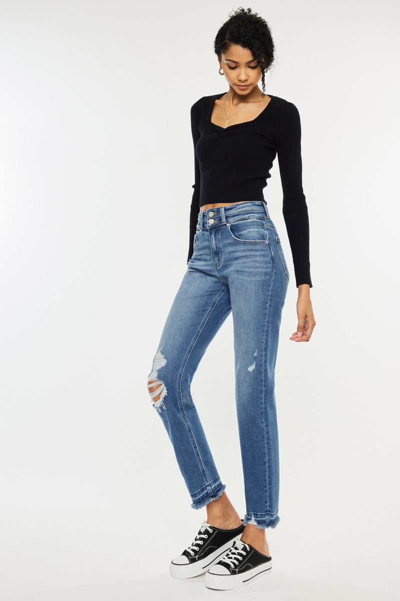 Morgana High Rise Slim Straight Jeans - Official Kancan USA