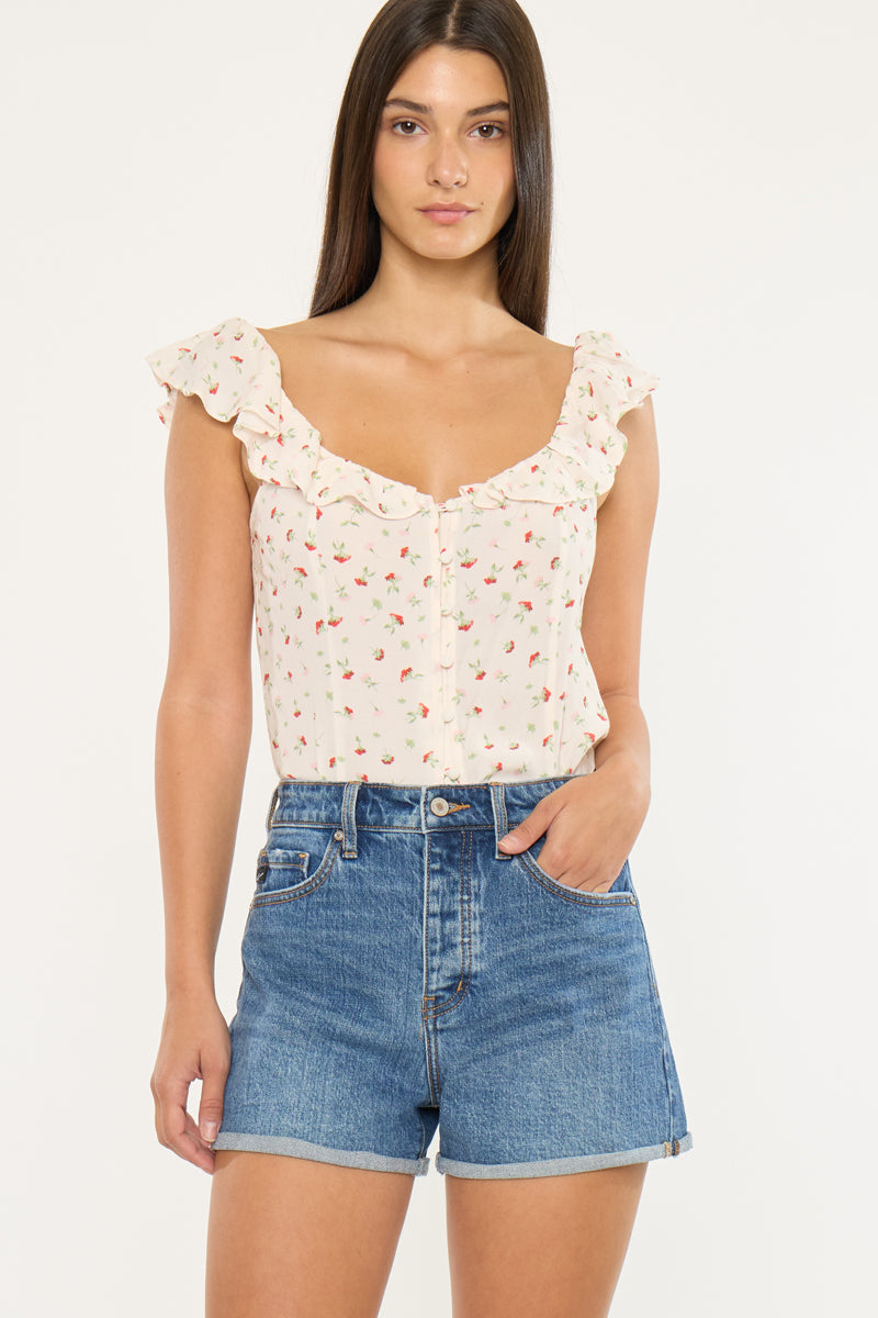 Floral Ultra High Rise Shorts - Official Kancan USA