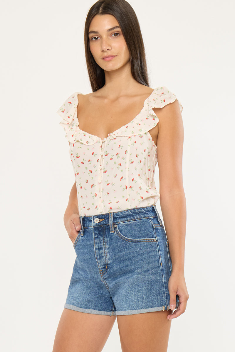 Floral Ultra High Rise Shorts - Official Kancan USA