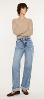 Kolbie High Rise Cuffed Wide Leg Jeans - Official Kancan USA
