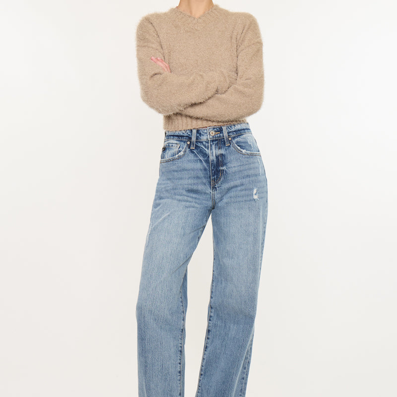 Kolbie High Rise Cuffed Wide Leg Jeans - Official Kancan USA