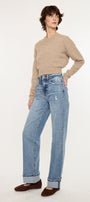 Kolbie High Rise Cuffed Wide Leg Jeans - Official Kancan USA