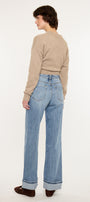 Kolbie High Rise Cuffed Wide Leg Jeans - Official Kancan USA
