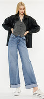 Kolbie High Rise Cuffed Wide Leg Jeans - Official Kancan USA