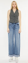 Kolbie High Rise Cuffed Wide Leg Jeans - Official Kancan USA