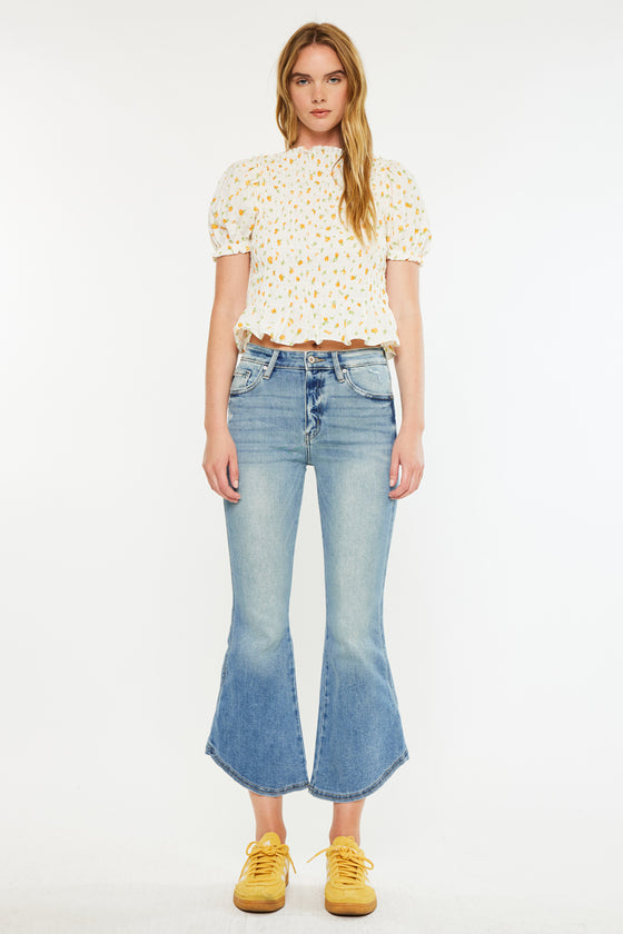 Raine High Rise Cropped Flare Jeans - Official Kancan USA