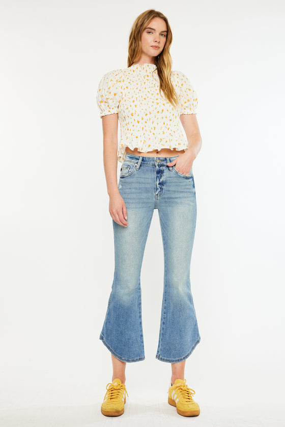 Raine High Rise Cropped Flare Jeans - Official Kancan USA