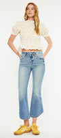 Raine High Rise Cropped Flare Jeans - Official Kancan USA