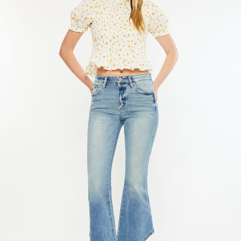 Raine High Rise Cropped Flare Jeans - Official Kancan USA