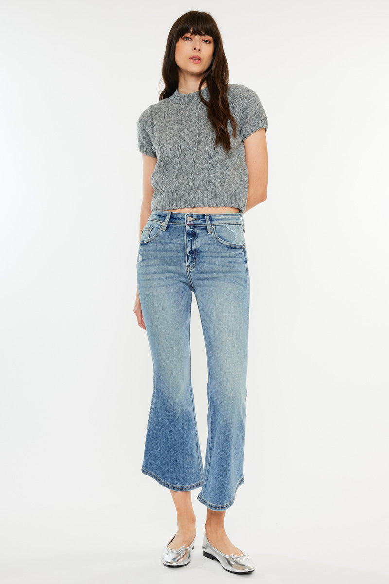 Raine High Rise Cropped Flare Jeans - Official Kancan USA