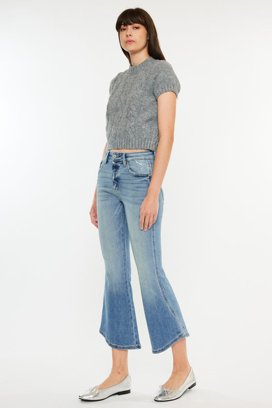 Raine High Rise Cropped Flare Jeans - Official Kancan USA