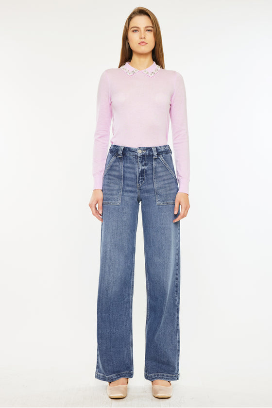 Astra High Rise Wide Leg Jeans - Official Kancan USA