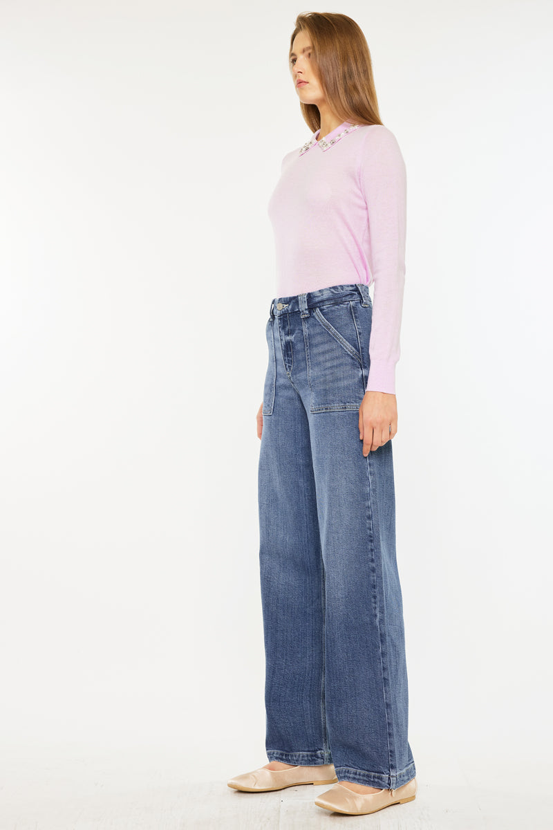 Astra High Rise Wide Leg Jeans - Official Kancan USA