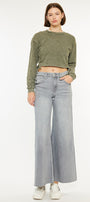 Bada High Rise Cropped Palazzo Jeans - Official Kancan USA