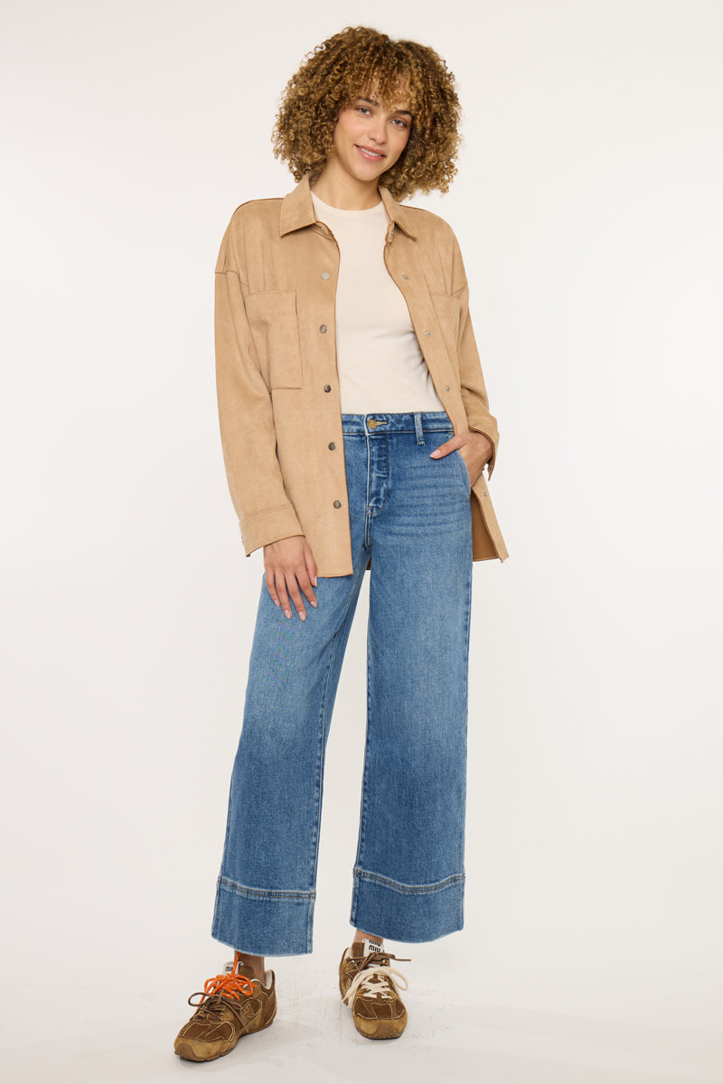 Darla High Rise Cropped Wide Leg Jeans - Official Kancan USA