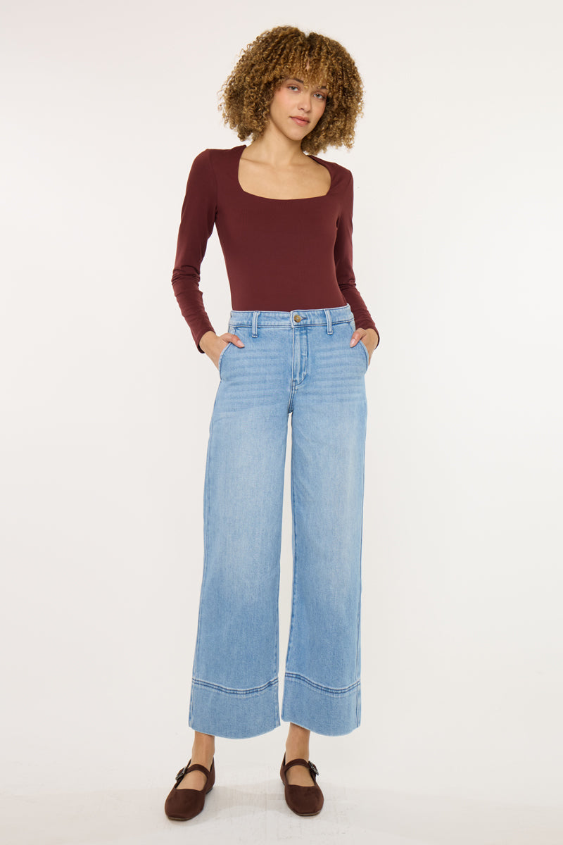 Darla High Rise Cropped Wide Leg Jeans