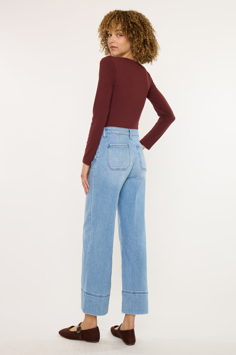 Darla High Rise Cropped Wide Leg Jeans