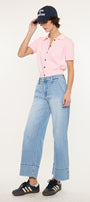 Darla High Rise Cropped Wide Leg Jeans - Official Kancan USA