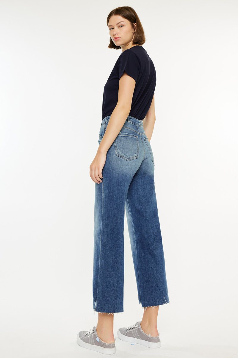 Shelly High Rise Cropped Wide Leg Jeans – Kancan USA