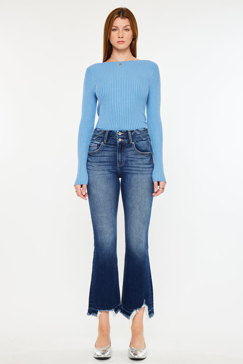 Celina High Rise Cropped Flare Jeans - Official Kancan USA