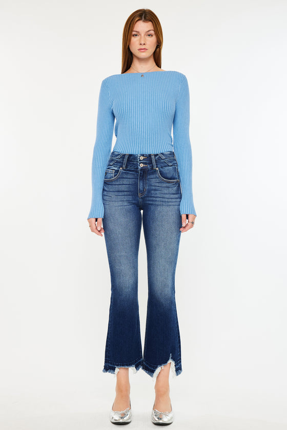 Celina High Rise Cropped Flare Jeans - Official Kancan USA