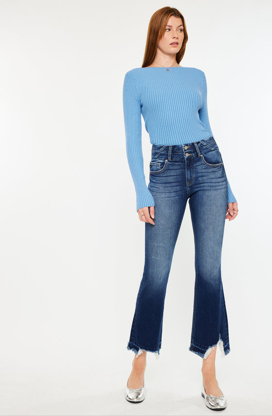 Celina High Rise Cropped Flare Jeans - Official Kancan USA