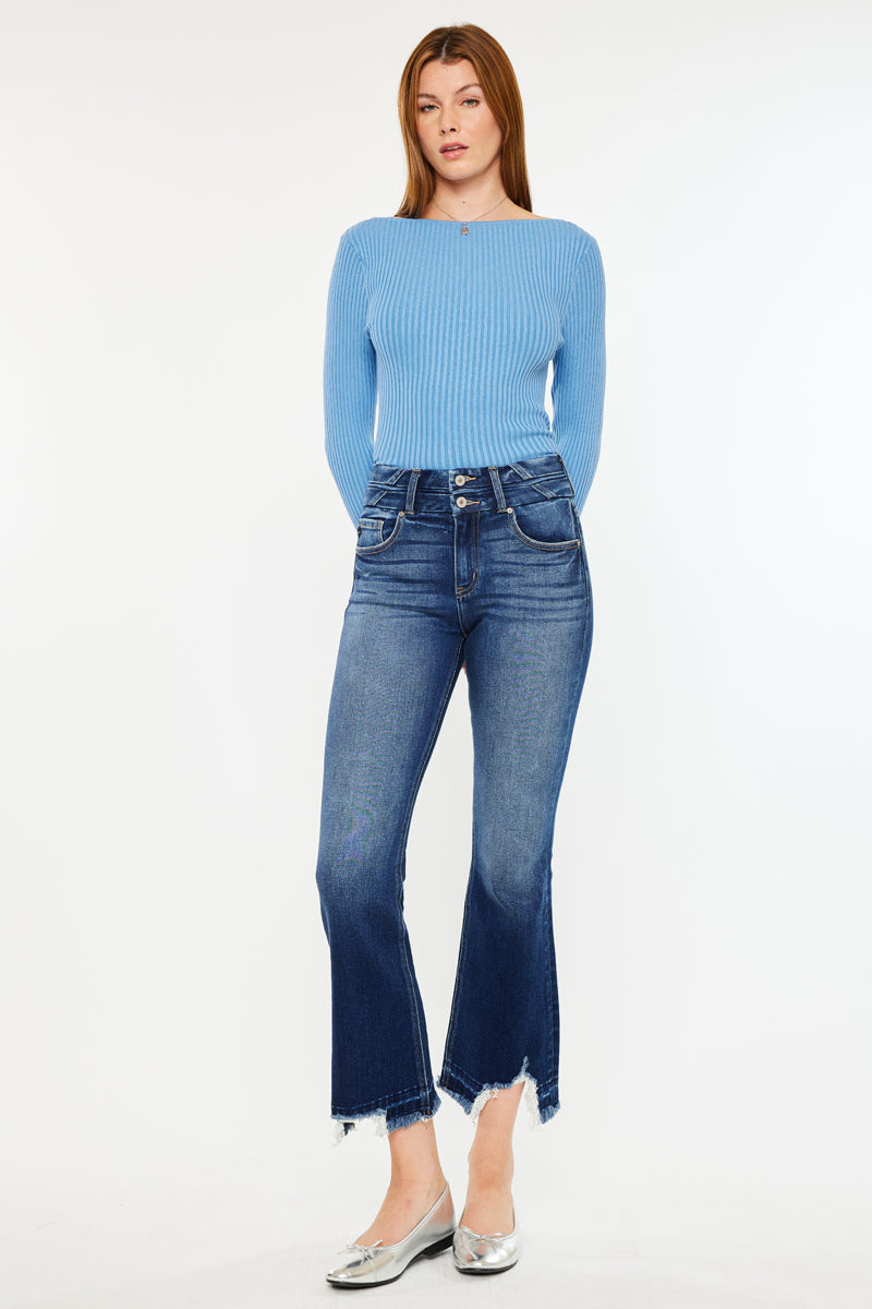 Celina High Rise Cropped Flare Jeans – Kancan USA