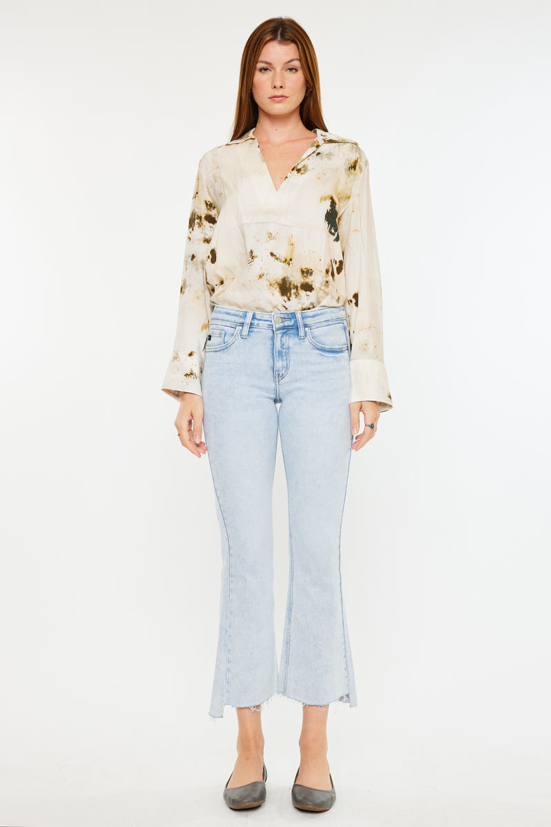 Elsie Mid Rise Cropped Flare Jeans - Official Kancan USA